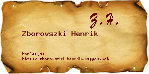 Zborovszki Henrik névjegykártya